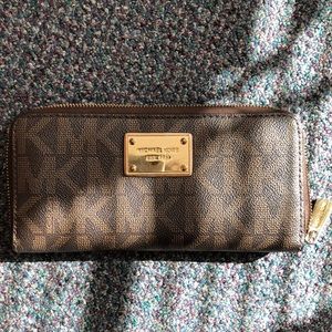 Brown MK Initial Wallet